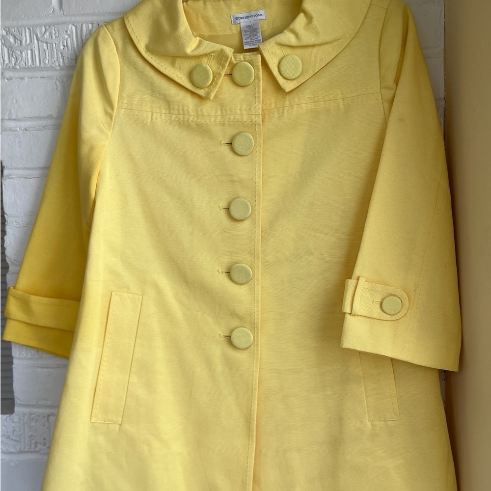 Adorable Yellow Peter Pan Collar Coat
